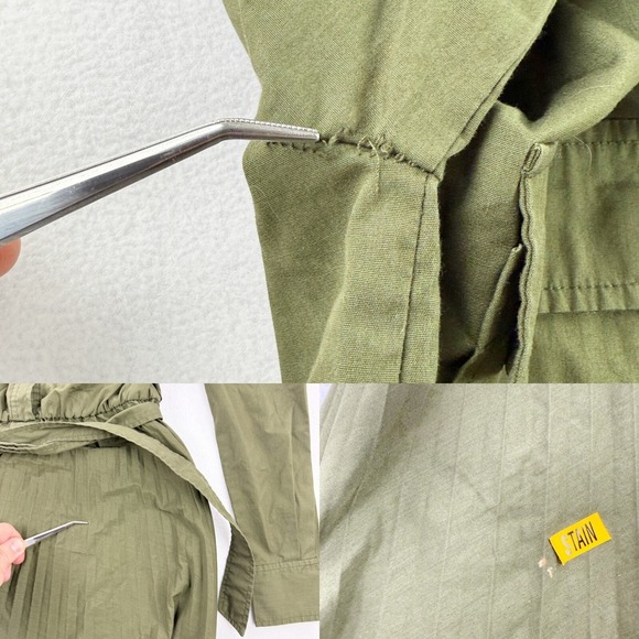 Derek Lam Collective Pleated Green Midi Shirt Dress Size 0 Women Olive Green RTR - Picture 4 of 10